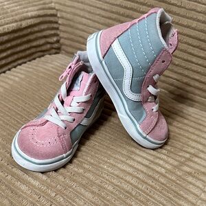 VAN’s Off the Wall Kids High-Top Sneakers - Pink and Gray 7 toddler